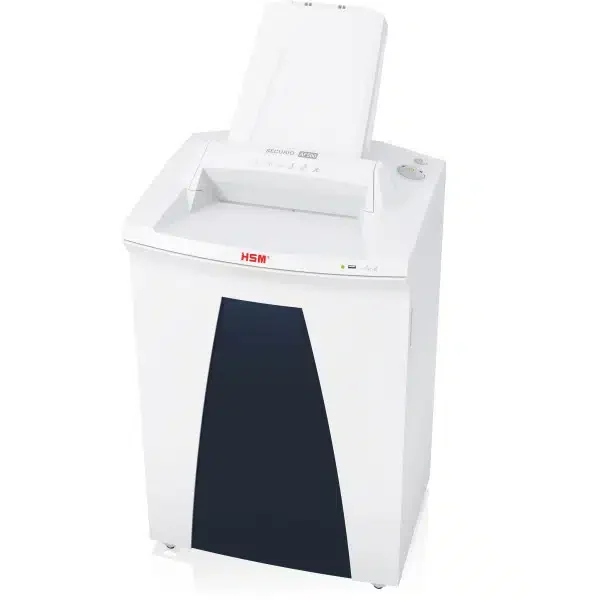 Шредер HSM SECURIO AF100 (4x 25mm) 2063111, фрагмент 4x 25мм, P-4, автоподача 100л, режущая способность 5-6л, Ёмкость корзины 25л, Уничтожение кредитные карты/Скрепы, ножи из твёрдой стали, белый