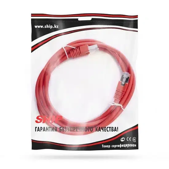 Патч Корд SHIP S7025RD0300-P, Cat.6, FTP, RJ-45, 3 м, Красный, Экранированный, Пол. пакет