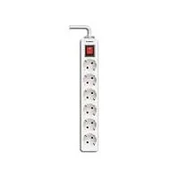Удлинитель Camelion CMS-116-2M, 10A/250V, 6 розеток, 2 метра, 220-250В, 10А, картонная коробка, белый