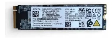 ADATA 256GB PCIe NVMe Gen4x4, M.2 2280, Read/Write up to 4000/1700MB/s, [SM2P41C8-256GC6] OEM