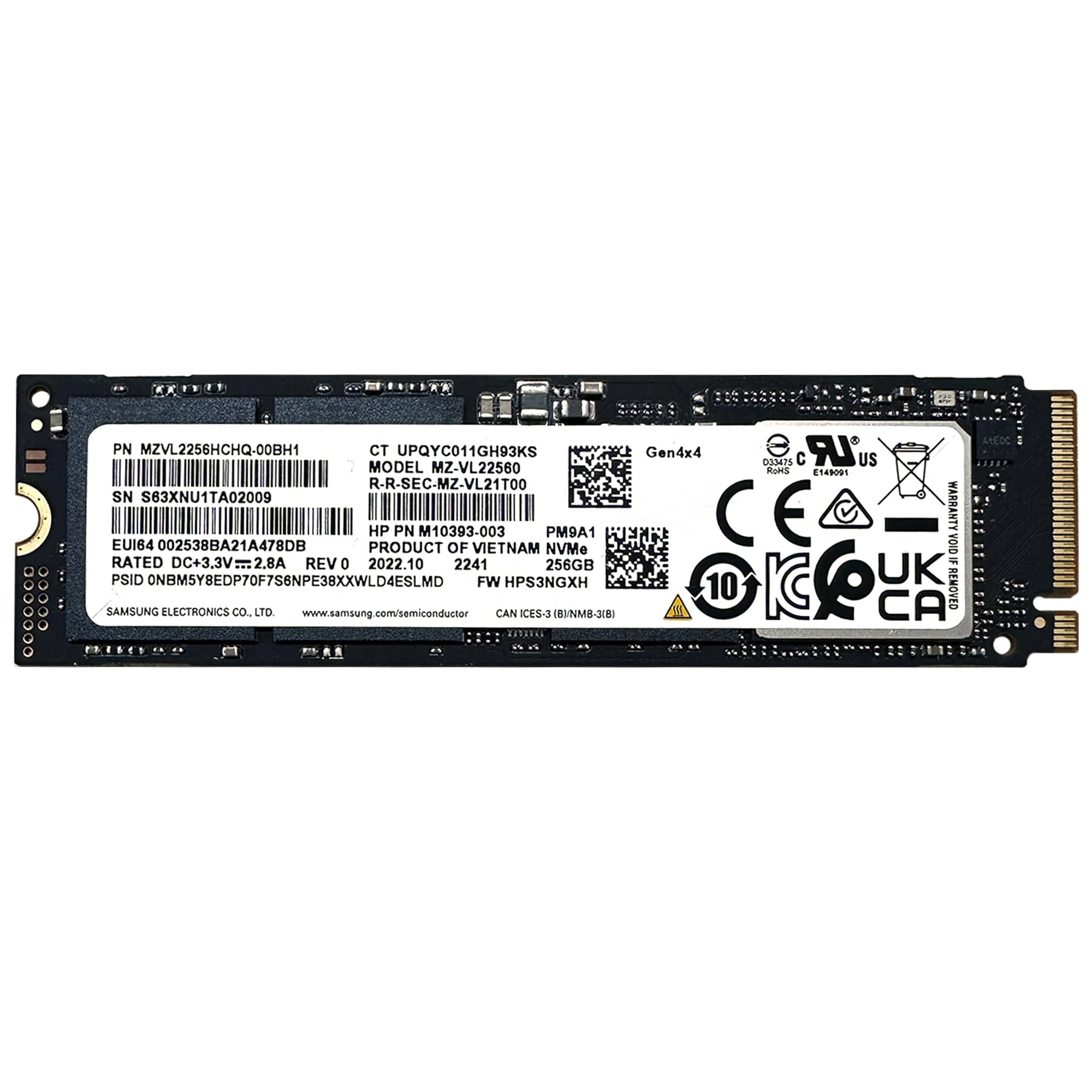 Samsung PM991A 512GB PCIe NVMe Gen3x4, M.2 2280, Read/Write 3100/1300MB/s, IOPS 4K Read/Write 240K/300K [MZVLQ512HBLU-00BH1] OEM