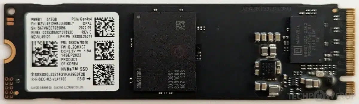 Samsung PM9B1 512GB PCIe NVMe Gen4x4, M.2 2280, Read/Write 3500/2500MB/s, [MZVL4512HBLU-00BH1] OEM