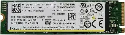SK hynix 512GB PCIe NVMe Gen4x4, M.2 2280, Read/Write up to 6600/5600MB/s, [HFS512GEM9X169N EL] OEM