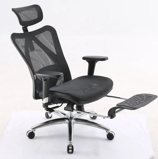 Office Chair SIHOO M57B-N104 BLACK 3D Armrest, class 3 TUV gaslift,350mm aluminium base, Footrest