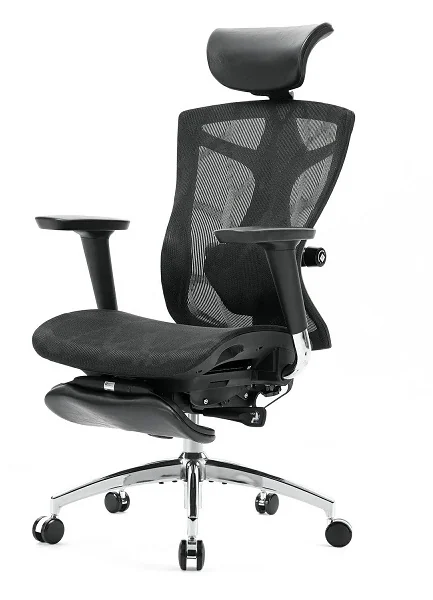 Office Chair SIHOO V1-N103 BLACK 4D Armrest, class 3 TUV gaslift,350mm aluminuim base, Footrest