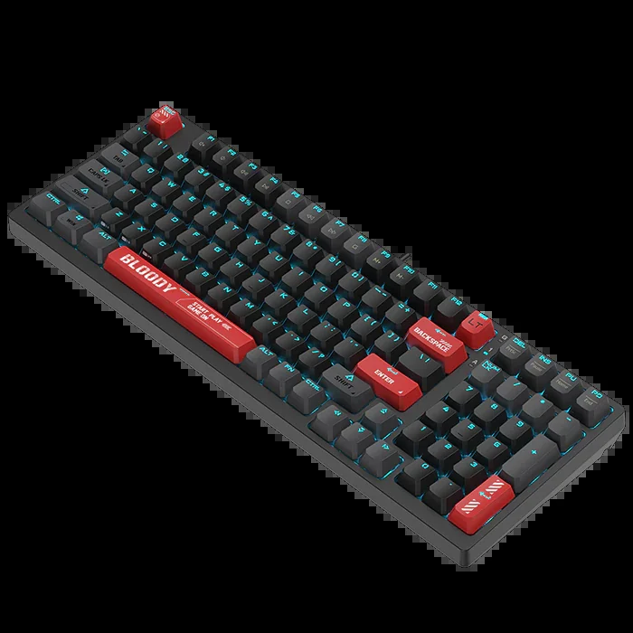 A4TECH BLOODY AT98 BLOODY RED GAMING ALPHA OPTICAL SWITCH RGB KEYBOARD USB US+RUS
