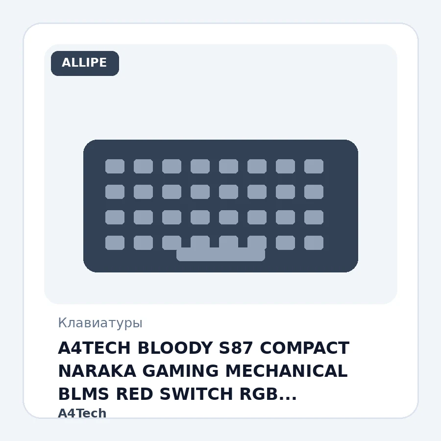 A4TECH BLOODY S87 COMPACT NARAKA GAMING MECHANICAL BLMS RED SWITCH RGB KEYBOARD USB US+RUS