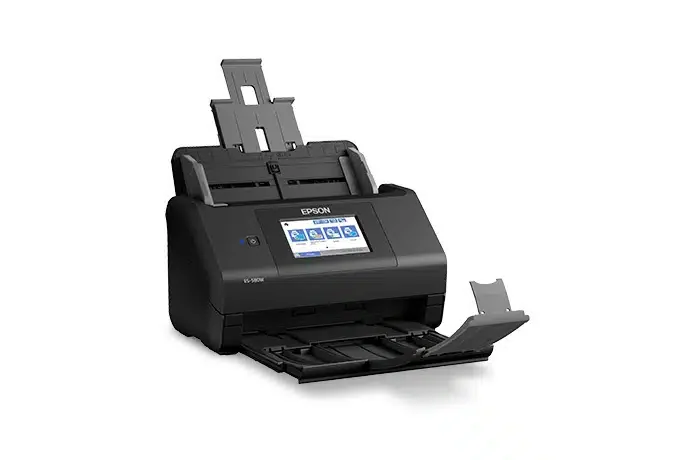 Протяжной сканер документов Epson WorkForce ES-580W Wireless (CIS, A4 Color, 600dpi, 35ppm, 70ipm, DADF-100 page, duplex, 30-bit input/ 24-bit output, Wi-Fi, USB3.0, Black)