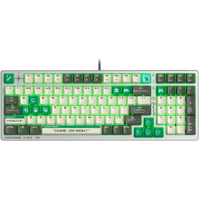 A4TECH BLOODY S98 BLOODY PIXELS GREEN GAMING MECHANICAL BLMS RED PLUS SWITCH RGB KEYBOARD USB US+RUS