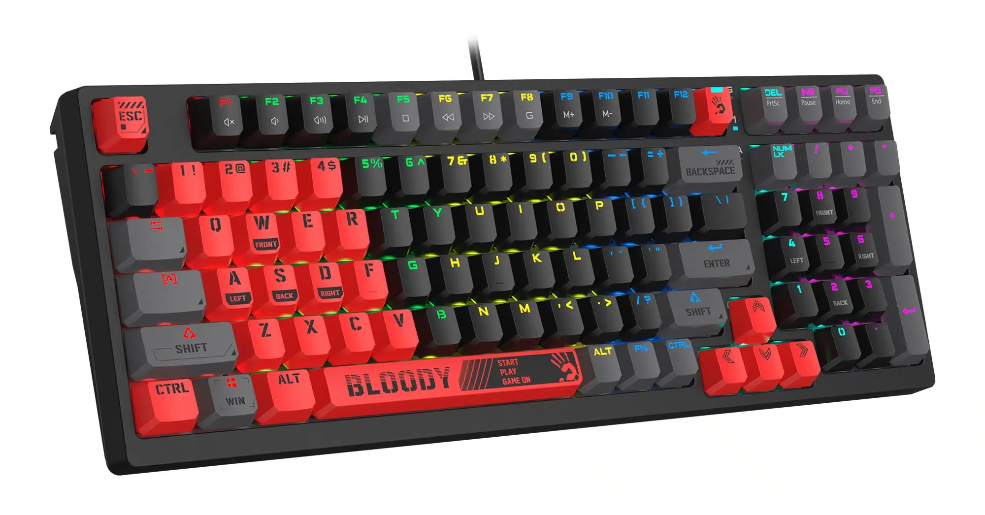 A4TECH BLOODY S98 SPORTS RED GAMING MECHANICAL BLMS RED SWITCH RGB KEYBOARD USB US+RUS