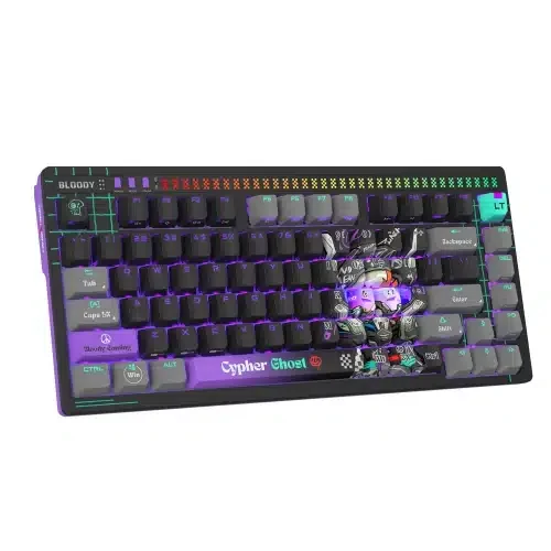 A4TECH BLOODY SAVAGE IMPACT AT75 CYPHER GHOST GAMING ALPHA OPTICAL SWITCH RGB KEYBOARD USB US+RUS