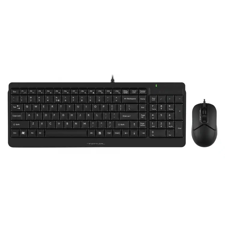 A4TECH FSTYLER F1512 (FM12+FK15) MULTIMEDIA SLEEK COMFORT KEYBOARD + MOUSE COMBO SET USB BLACK US+R