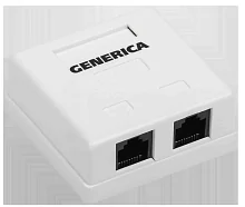 CS2-1C5EU-22-G Розетка инф. настенная RJ45 кат. 5Е UTP 2 порта GENERICA шт