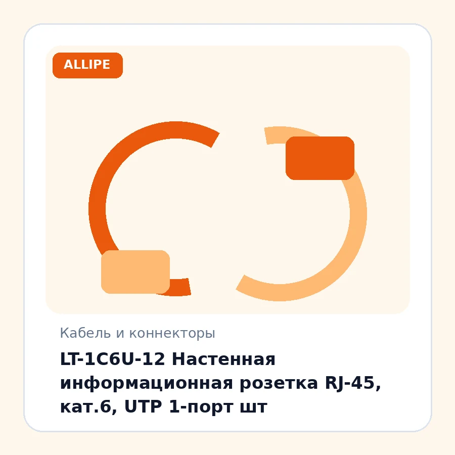 LT-1C6U-12 Настенная информационная розетка RJ-45, кат.6, UTP 1-порт шт