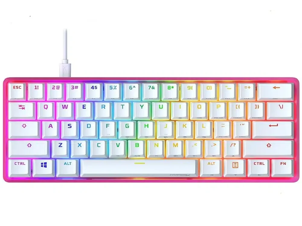 HyperX Alloy Origins 60 572Y6AA#ACB Mechanical Gaming Keyboard,HX Red,Backlight, PINK,RU