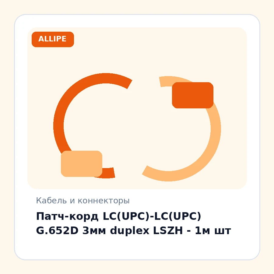 Патч-корд LC(UPC)-LC(UPC) G.652D 3мм duplex LSZH - 1м шт