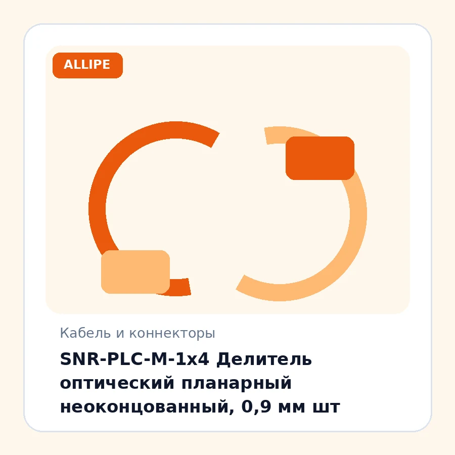 SNR-PLC-M-1x4 Делитель оптический планарный неоконцованный, 0,9 мм шт