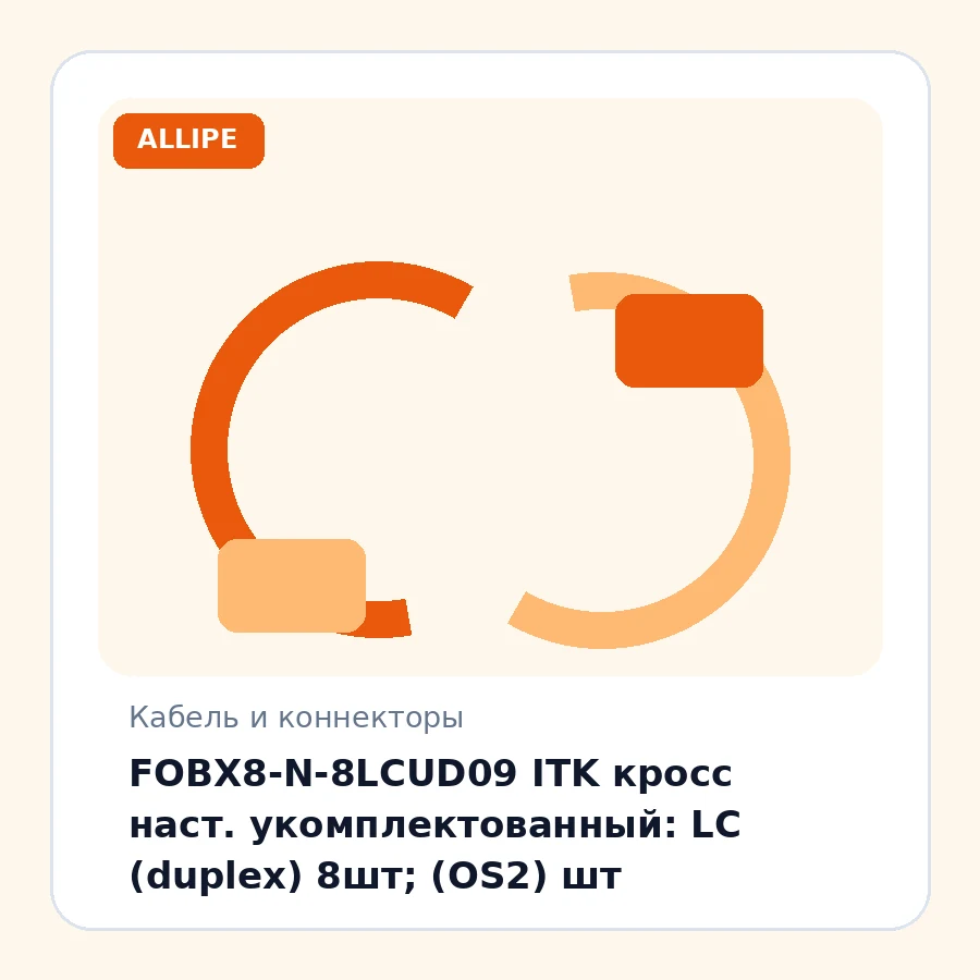 FOBX8-N-8LCUD09 ITK кросс наст. укомплектованный: LC (duplex) 8шт; (OS2) шт