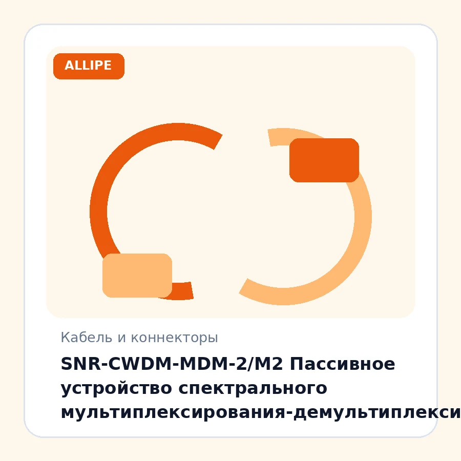 SNR-CWDM-MDM-2/M2 Пассивное устройство спектрального мультиплексирования-демультиплексирования для 2-х оптических каналов, одноволоконный, TRx: 1550/1530нм, 1570/1510нм. в новом пластиковом корпусе шт