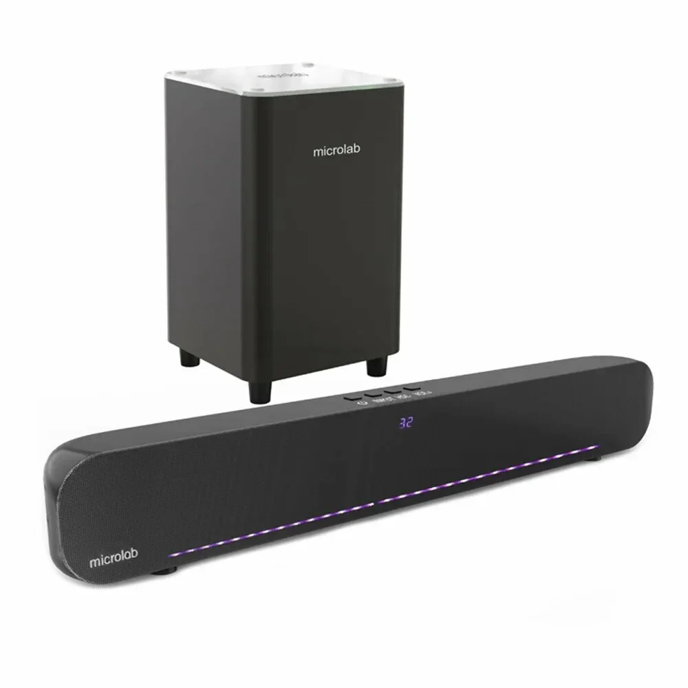 Microlab Soundbar+Subwoofer Rockbar500 60W RMS (15W* 2+30W) 7-color LED Bluetooth 5.3, USB