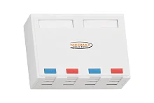 NMC-MB4P-ST-WT Nikomax Корпус настенной розетки NIKOMAX, 4 порта, под модули-вставки типа Keystone, со шторками, белый шт
