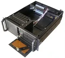 Серверный корпус 4U Rackmounted 4U483B (ATX, PSU ATX, 2fan, 6HDD, 3DVD, 48см*43см*17см, Стеклянная дверь)