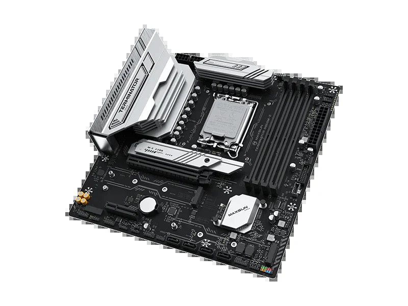 Материнская плата MAXSUN B860-E (LGA1851, Intel B860, 4xDDR5, 1xPCI-E 5.0x16,1xPCI-E 4.0x4, 8xUSB3.0, GLAN, 4SATA + 3xM.2, ATX, HDMI, DP)