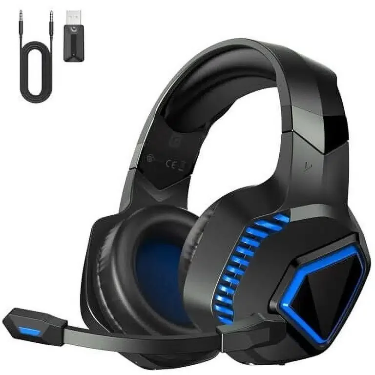 Беспроводные наушники CAPTAIN 100 Blue GAMING (Bluetooth 5.2, 2.4G Трансмиттер, кабельType-C, кабель 3.5мм, Динамик 50 мм, 20 мс, 40 часов, Шумоподавление для микрофона, цвет: синий)