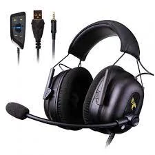 Наушники игровые SOMiC G949DE проводные/ USB 7.1/ выдвигающийся микрофон/ подсветка/ объемное звучание/ кабель - 2.2 м/ черные