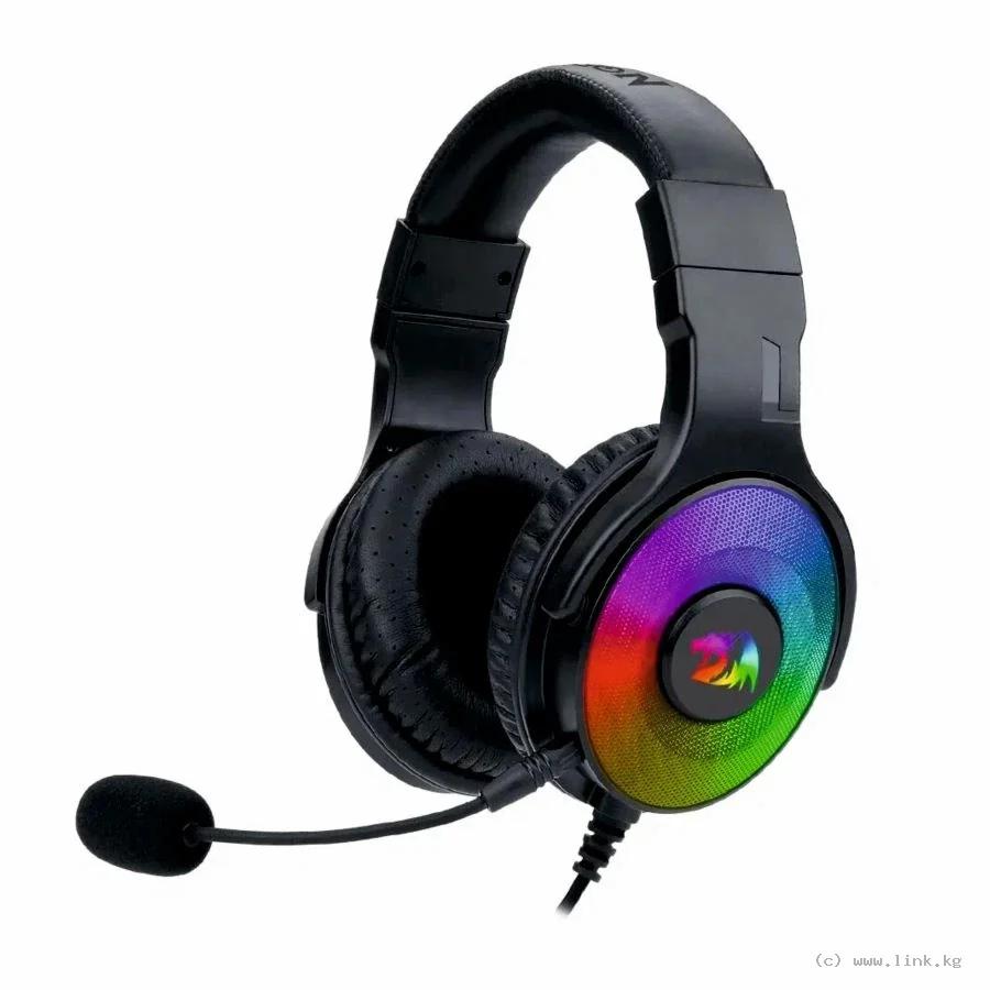Наушники игровые Redragon Pandora H350 (с микрофоном, накладные, проводные, mini jack 3.5 stereo, USB 2.0,RGB подсветка, черный)