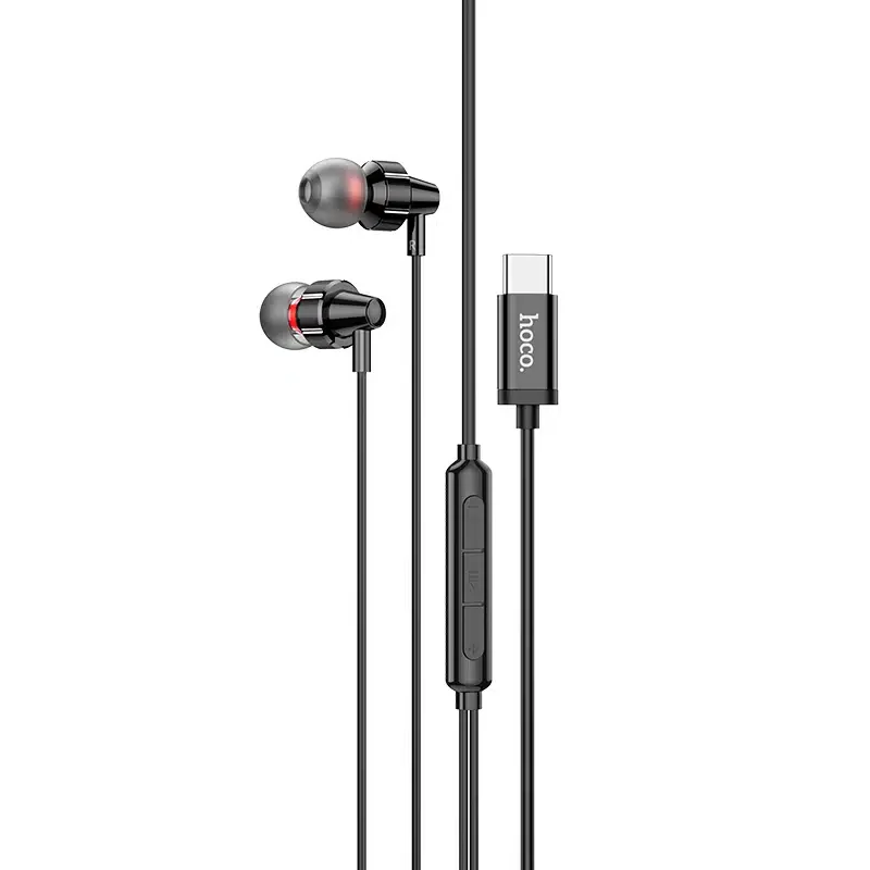 Наушники проводные HOCO M90 Delight с микрофоном/внутриканальные/универсальные/Type C/ black