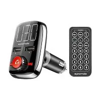 FM-модулятор Promate smarTune-3 автомобильный (Bluetooth v4.2/ AUX/ USB 2.0x2/ mSDx1/ up to 32GB/ 87.5-108.0MHz/ MP3,WAV/ микрофон/ пульт)