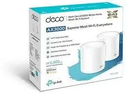 Mesh Wi-Fi система TP-LINK Deco X60(2-PK) AX5400 Dual-Band, 2402Mb/s 5GHz+574Mb/s 2.4GHz, 2xWAN/LAN 1Gb/s, 4 antennas,MU-MIMO, Parental Control