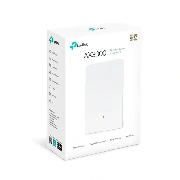 Роутер Wi-Fi TP-LINK Archer Air R5 AX3000 Dual-Band, Wi-Fi 6,2402Mb/s 5GHz+574Mb/s 2.4GHz, 4 антенны, 1xLAN 1Gb/s, IPTV. OFDMA