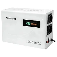 Настенный стабилизатор напряжения SMARTWATT AVR SLIM 2000RW диапазон работы 100-260V, 2 выход, LED-дисплей