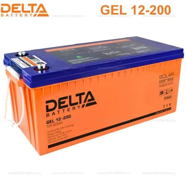 Аккумулятор Delta GEL12200 12V 200Ah (AGM+GEL, UPS/Solar series) (522*239*222mm)