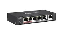 Коммутатор сетевой PoE HiLook NS-0106MP-35 (2xUpLink 100Mb/s, 4xPoE 100Mb/s, 1.2Gb/s) 35W