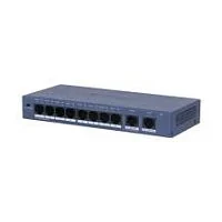 Коммутатор сетевой PoE DAHUA DH-S3010-8ET2ET-60 (2xUpLink 100Mb/s, 8xPoE 100Mb/s, 2.0Gb/s) 60W