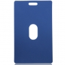Бейдж вертикальный, жесткий пластик, с клипом, синий,90x54 мм, Deli 5743